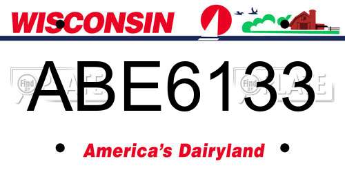 ABE6133 Wisconsin License Plate