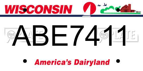 ABE7411 Wisconsin License Plate