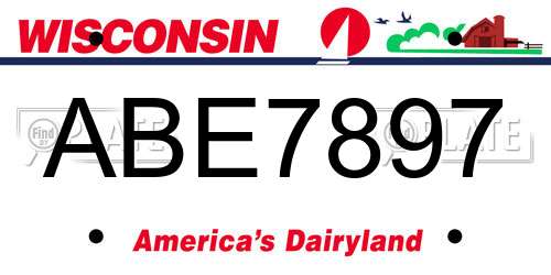 ABE7897 Wisconsin License Plate