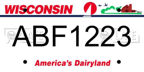 ABF1223 Wisconsin License Plate