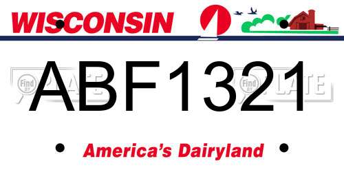 ABF1321 Wisconsin License Plate