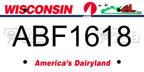 ABF1618 Wisconsin License Plate
