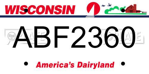 ABF2360 Wisconsin License Plate