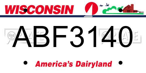 ABF3140 Wisconsin License Plate