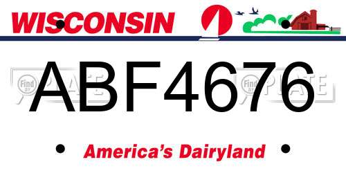 ABF4676 Wisconsin License Plate