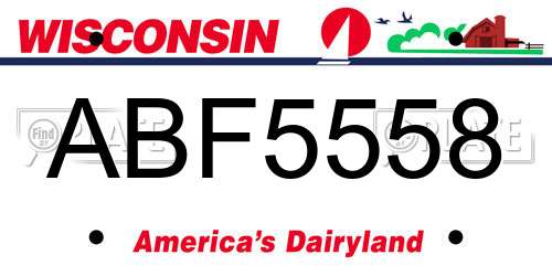 ABF5558 Wisconsin License Plate