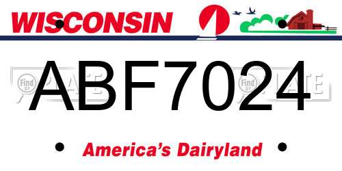 ABF7024 Wisconsin License Plate