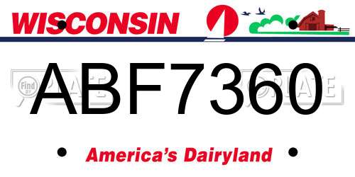 ABF7360 Wisconsin License Plate