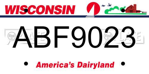 ABF9023 Wisconsin License Plate