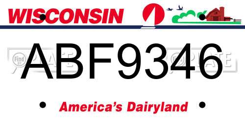 ABF9346 Wisconsin License Plate