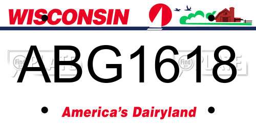 ABG1618 Wisconsin License Plate