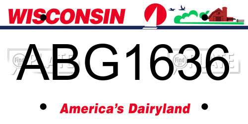 ABG1636 Wisconsin License Plate