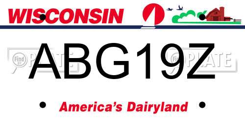 ABG19Z Wisconsin License Plate
