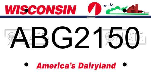 ABG2150 Wisconsin License Plate