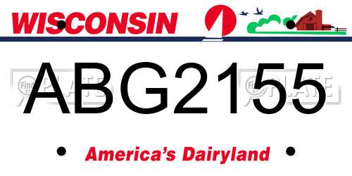 ABG2155 Wisconsin License Plate