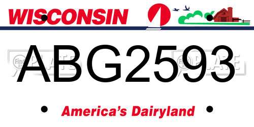 ABG2593 Wisconsin License Plate