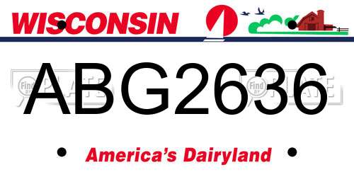 ABG2636 Wisconsin License Plate