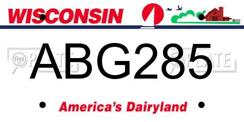 ABG285 Wisconsin License Plate