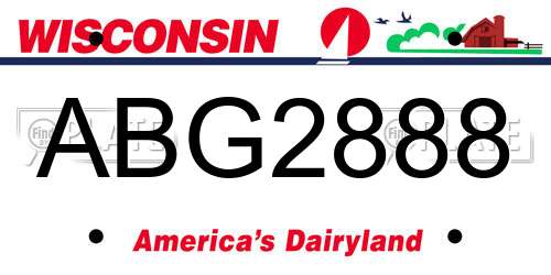 ABG2888 Wisconsin License Plate