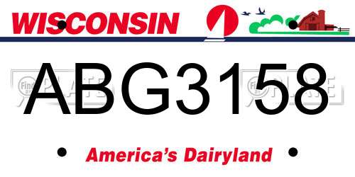 ABG3158 Wisconsin License Plate