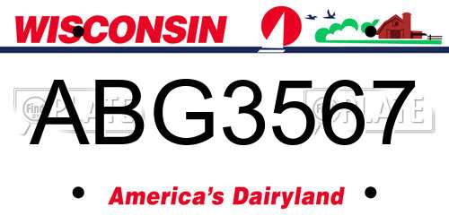 ABG3567 Wisconsin License Plate