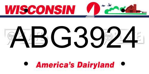 ABG3924 Wisconsin License Plate