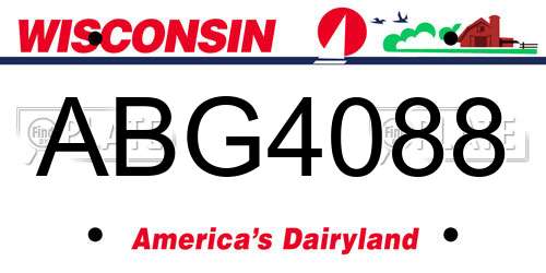 ABG4088 Wisconsin License Plate
