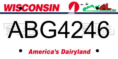ABG4246 Wisconsin License Plate