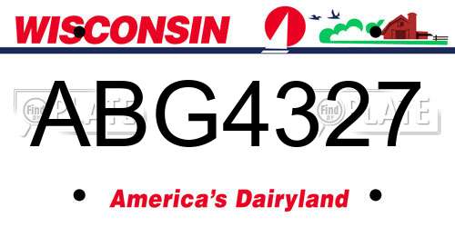 ABG4327 Wisconsin License Plate