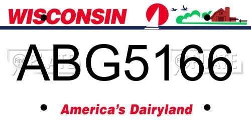 ABG5166 Wisconsin License Plate