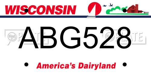 ABG528 Wisconsin License Plate