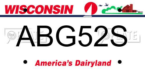 ABG52S Wisconsin License Plate