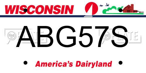 ABG57S Wisconsin License Plate