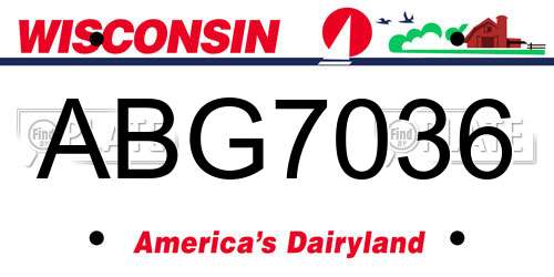 ABG7036 Wisconsin License Plate
