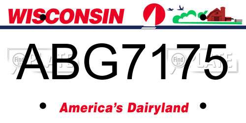 ABG7175 Wisconsin License Plate