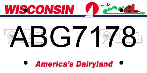 ABG7178 Wisconsin License Plate