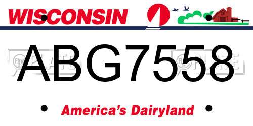 ABG7558 Wisconsin License Plate