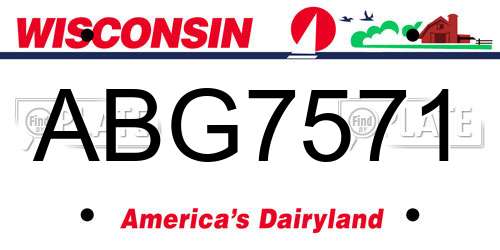 ABG7571 Wisconsin License Plate