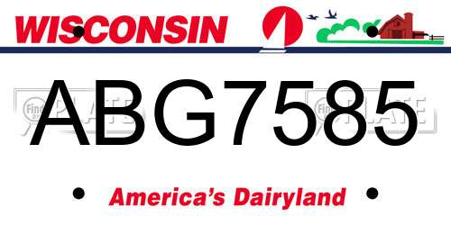 ABG7585 Wisconsin License Plate