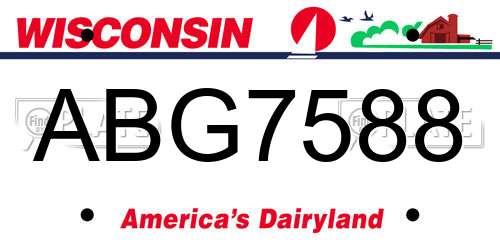 ABG7588 Wisconsin License Plate