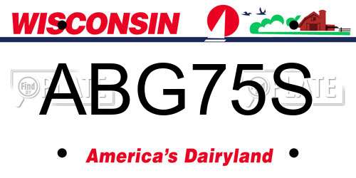 ABG75S Wisconsin License Plate