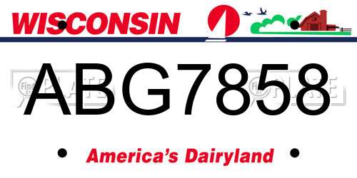 ABG7858 Wisconsin License Plate