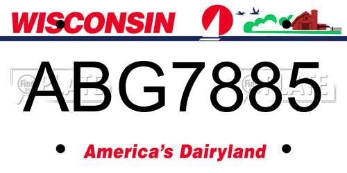 ABG7885 Wisconsin License Plate
