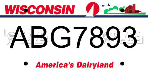 ABG7893 Wisconsin License Plate