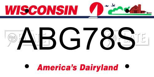 ABG78S Wisconsin License Plate