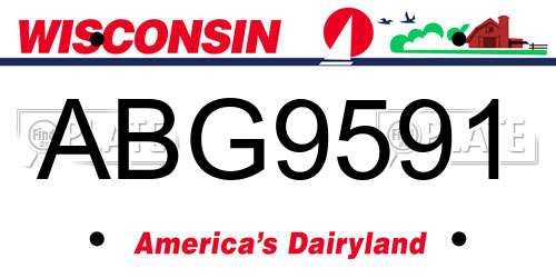 ABG9591 Wisconsin License Plate