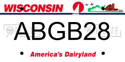 ABGB28 Wisconsin License Plate