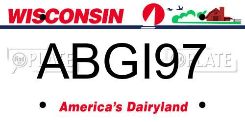 ABGI97 Wisconsin License Plate