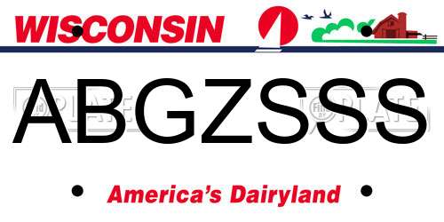 ABGZSSS Wisconsin License Plate