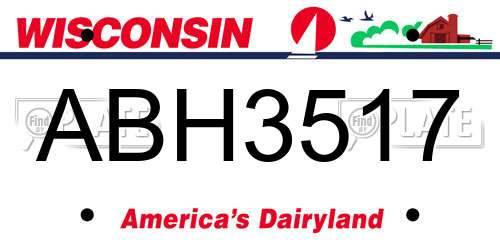 ABH3517 Wisconsin License Plate